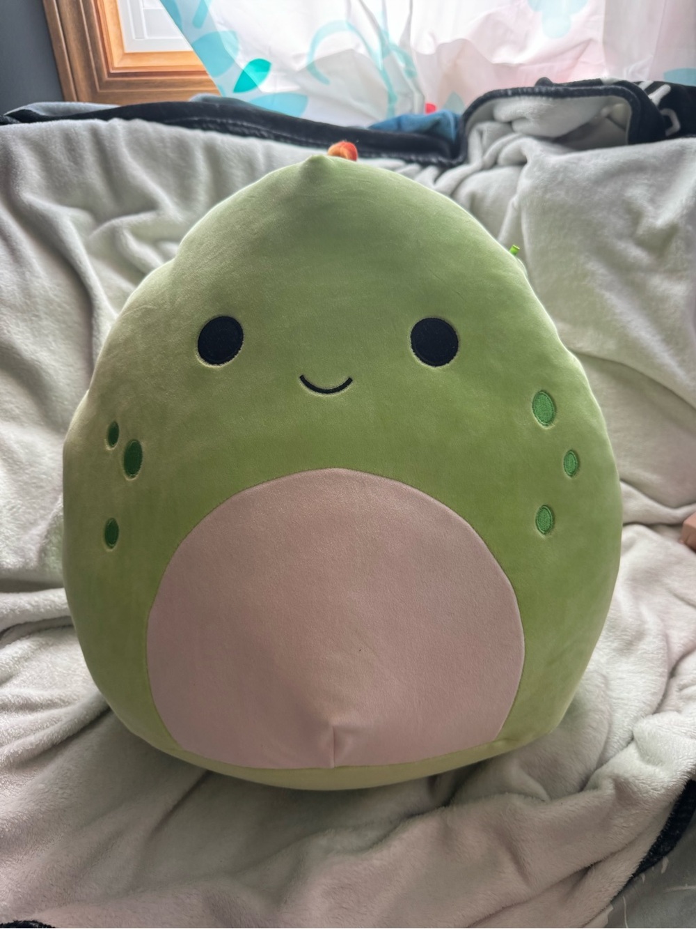 Squishmallows Green Avocado Plush with Pink Belly